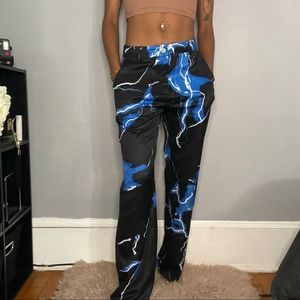 SheIn Black Blue Lightning Trouser